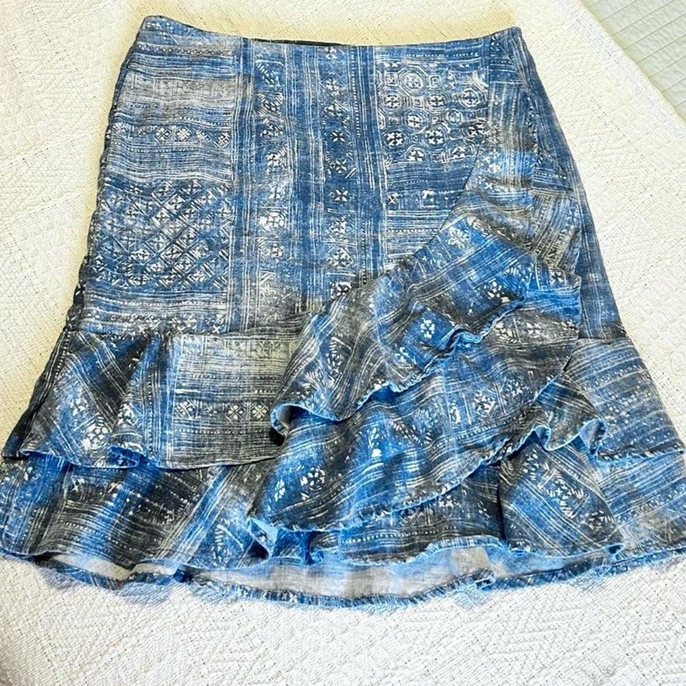 Ralph Lauren ruffled batik print skirt